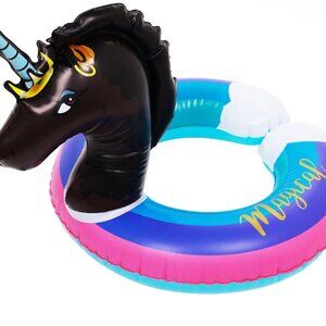 Afro Unicorn Magical 22" Split Ring Pool Float